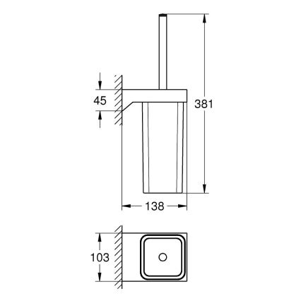 GROHE 40857000 - Комплект для чистки унитаза SELECTION CUBE полированный хром