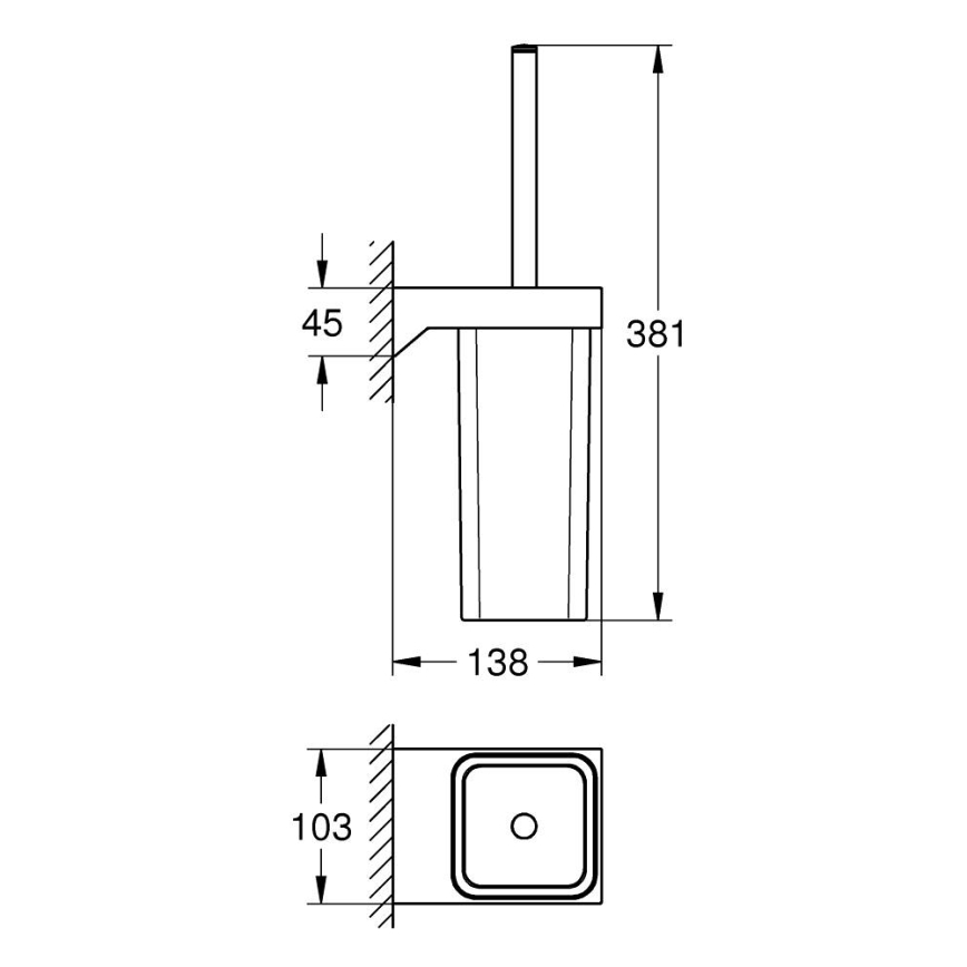 GROHE 40857000 - Комплект для чистки унитаза SELECTION CUBE полированный хром