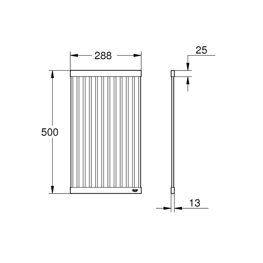 GROHE 40858SD0 - Сушилка для посуды 500 × 288 мм нержавеющая сталь