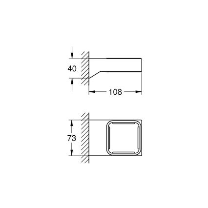 GROHE 40865000 - Держатель SELECTION CUBE полированный хром