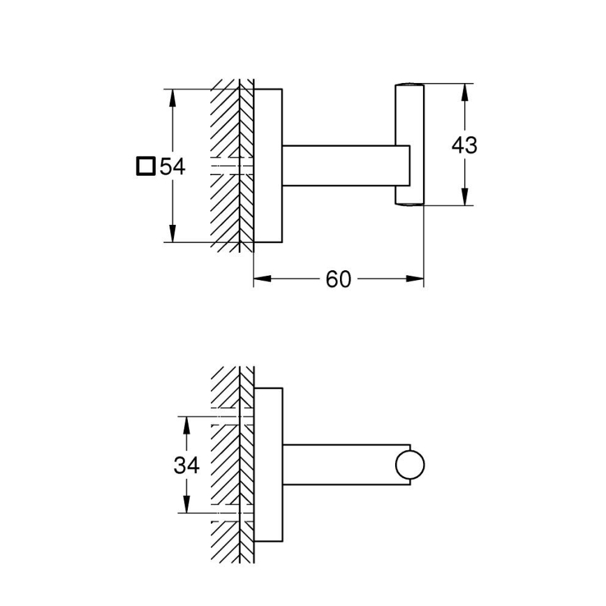 GROHE 409612430 - Крючок START CUBE 5,4 × 5,4 × 6 см чёрный