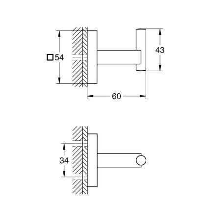 GROHE 40961DC0 - Крючок для банного халата START CUBE, нержавеющая сталь