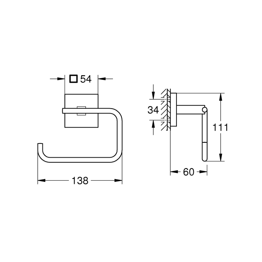 GROHE 409782430 - Тримач туалетного паперу START CUBE чорний