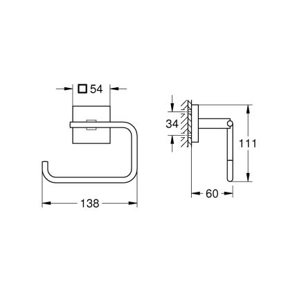 GROHE 40978DC0 - Держатель для туалетной бумаги START CUBE из нержавеющей стали