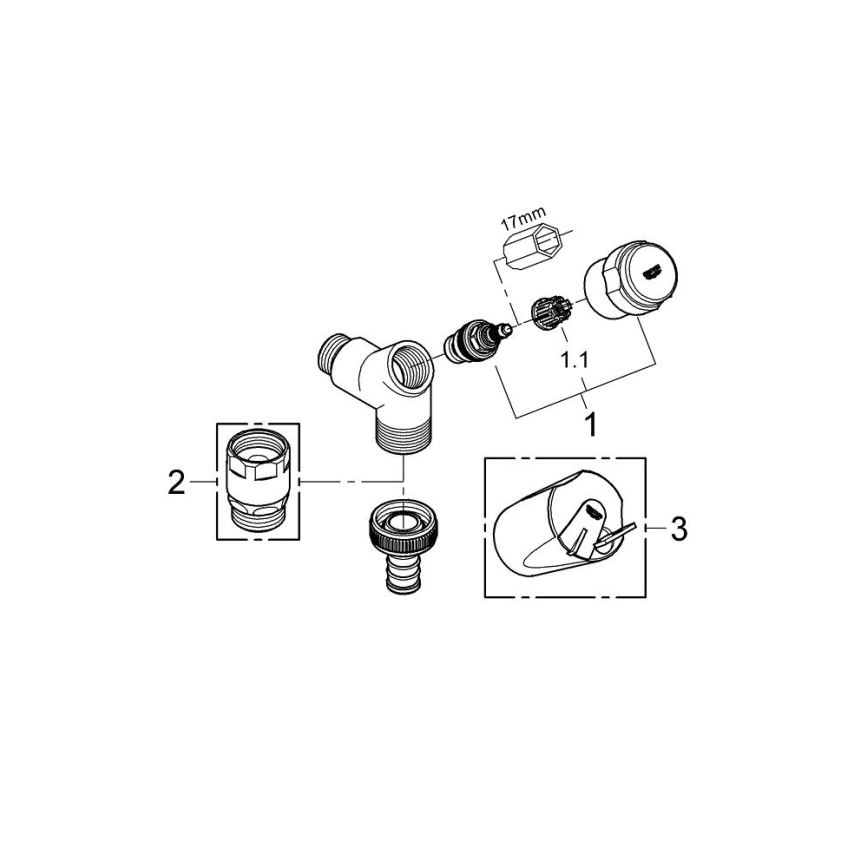 GROHE 41010000 - Приєднувальний вентиль EGGEMANN DN 15, блискучий хром