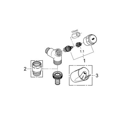 GROHE 41010000 - Вентиль для подключения EGGEMANN DN 15, блестящий хром