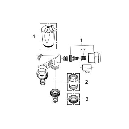 GROHE 41020000 - Двойной вентиль EGGEMANN 12” полированный хром