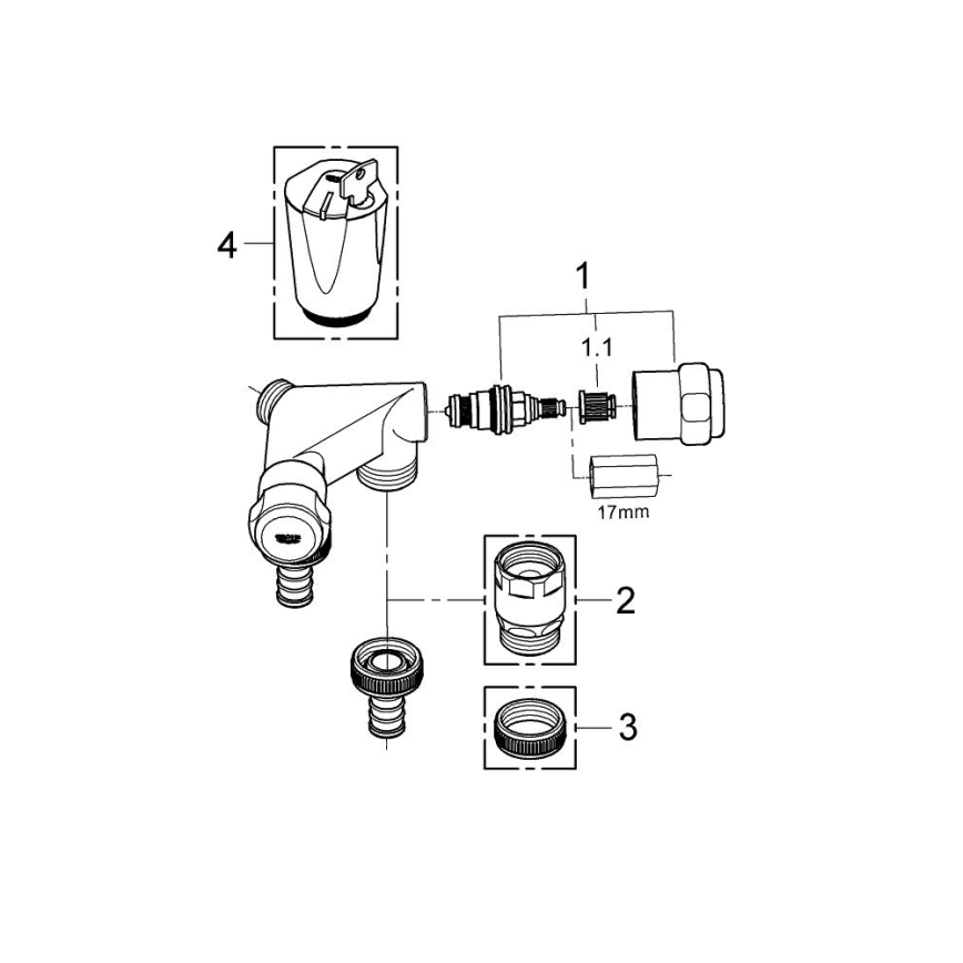 GROHE 41022000 - Подвійний вентиль EGGEMANN DN 15, полірований хром