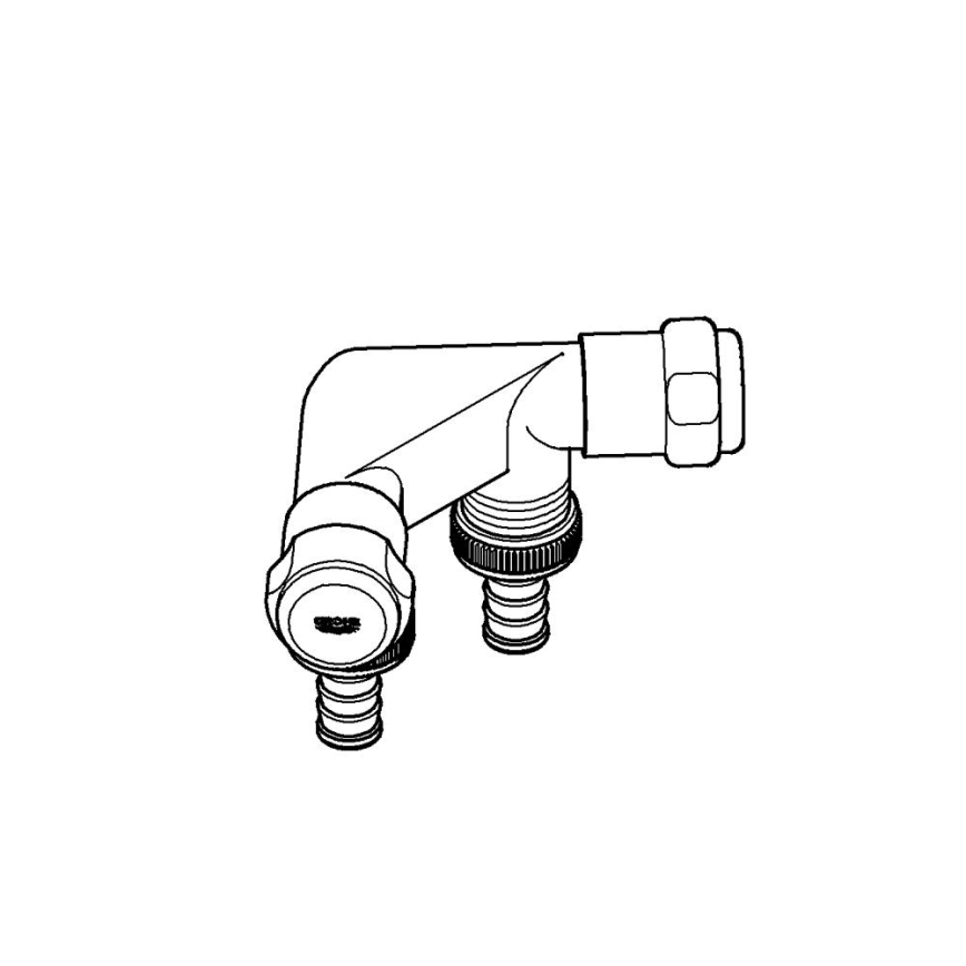 GROHE 41022000 - Подвійний вентиль EGGEMANN DN 15, полірований хром