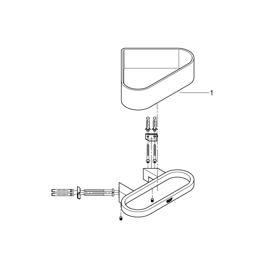 GROHE 41038000 - Угловой душевой поддон SELECTION полированный хром
