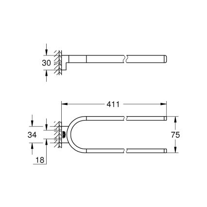GROHE 41059000 - Подвійний тримач для рушників SELECTION 411 мм полірований хром