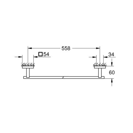 GROHE 41089DC0 - Полотенцедержатель START CUBE 600 мм, нержавеющая сталь