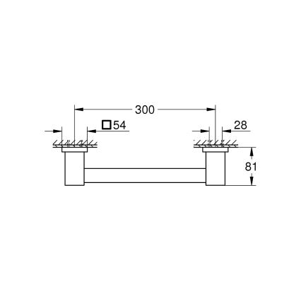 GROHE 41094000 - Поручень для ванны 354 мм, блестящий хром