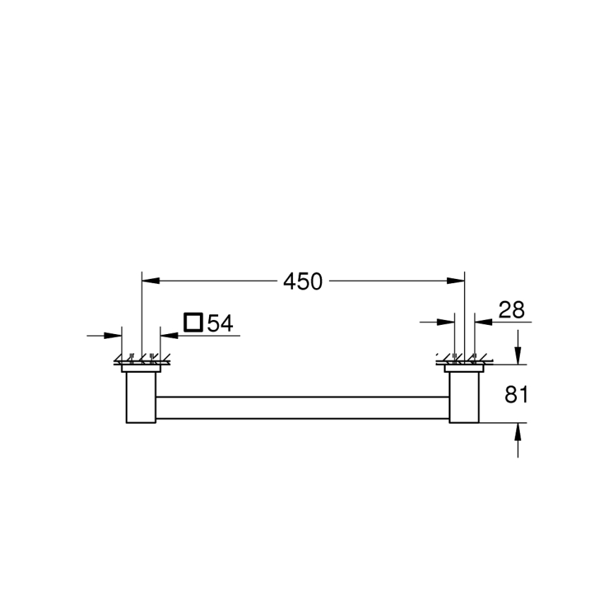 GROHE 41095000 - Поручень для ванни START CUBE, 504 мм, полірований хром