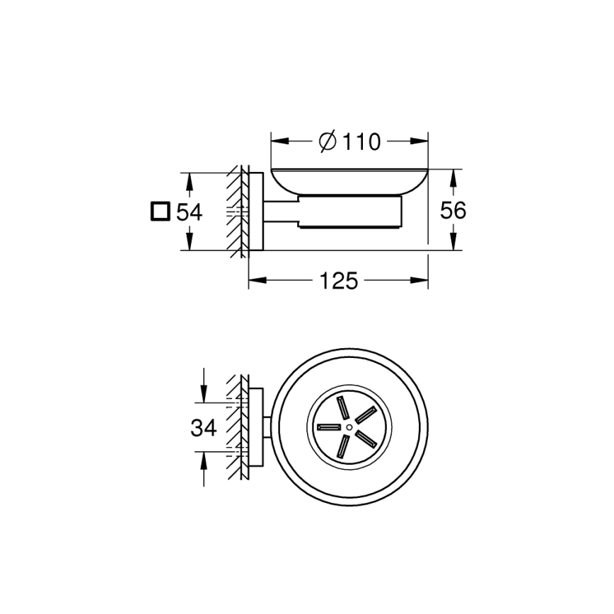 GROHE 41096000 - Мыльница START CUBE 110 × 56 × 125 мм полированный хром