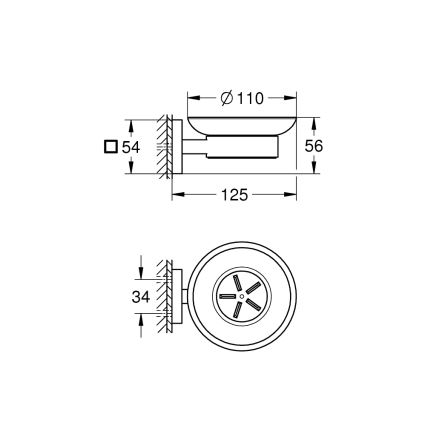 GROHE 41096DC0 - Мыльница START CUBE 110 x 56 x 125 мм, нержавеющая сталь