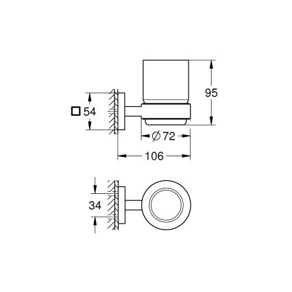 GROHE 41097DC0 - Стакан с держателем START CUBE из нержавеющей стали