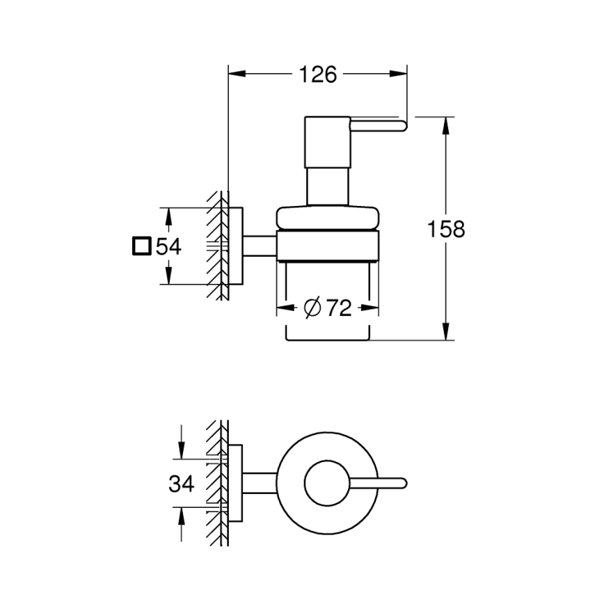 GROHE 41098DC0 - Дозатор жидкого мыла START CUBE 160 мл, нержавеющая сталь