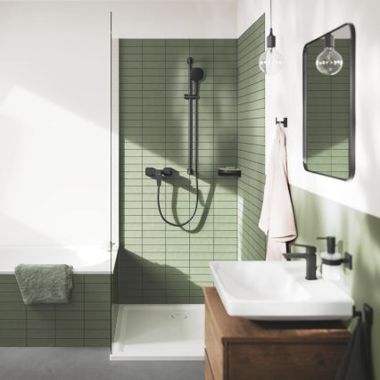 GROHE 411062430 - Угловая душевая полка ESSENTIALS 250 × 250 мм чёрная