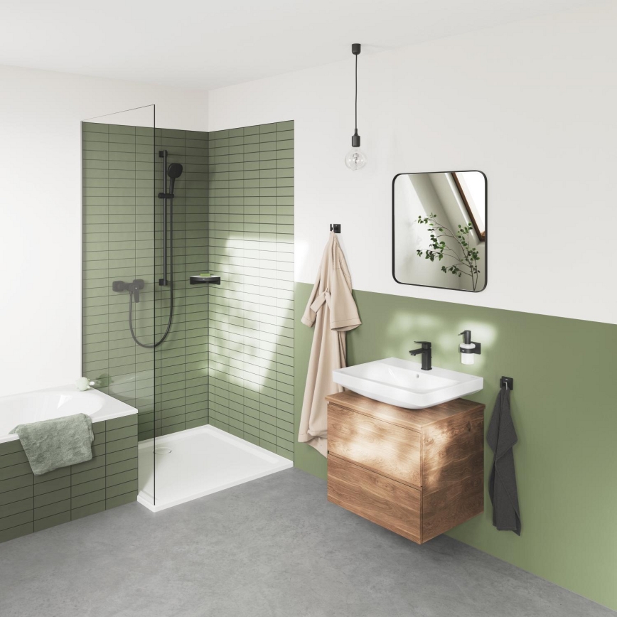 GROHE 411062430 - Угловая душевая полка ESSENTIALS 250 × 250 мм чёрная