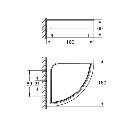 GROHE 41106DC0 - Кутова душова полиця START CUBE 200 x 200 x 60 мм з нержавіючої сталі