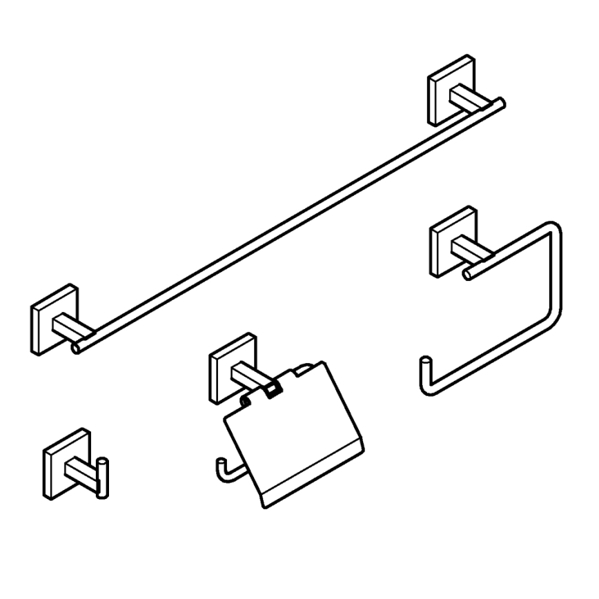 GROHE 41115000 - набор аксессуаров START CUBE 558 мм полированный хром