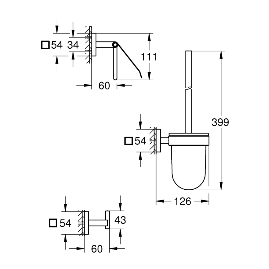 GROHE 41123000 - Набір аксесуарів для туалету 3 в 1, блискучий хром
