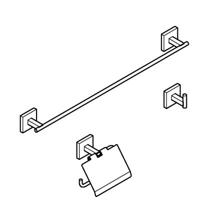 GROHE 411242430 - Комплект аксесуарів QUICKFIX START CUBE, чорний