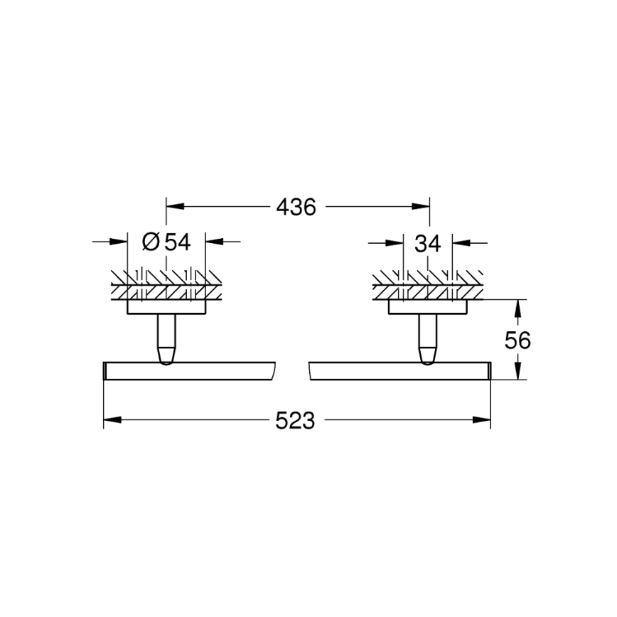 GROHE 41166000 - Полотенцедержатель 522 мм, полированный хром