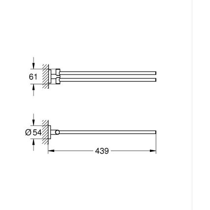 GROHE 411832430 - Тримач рушників START 439 мм чорний