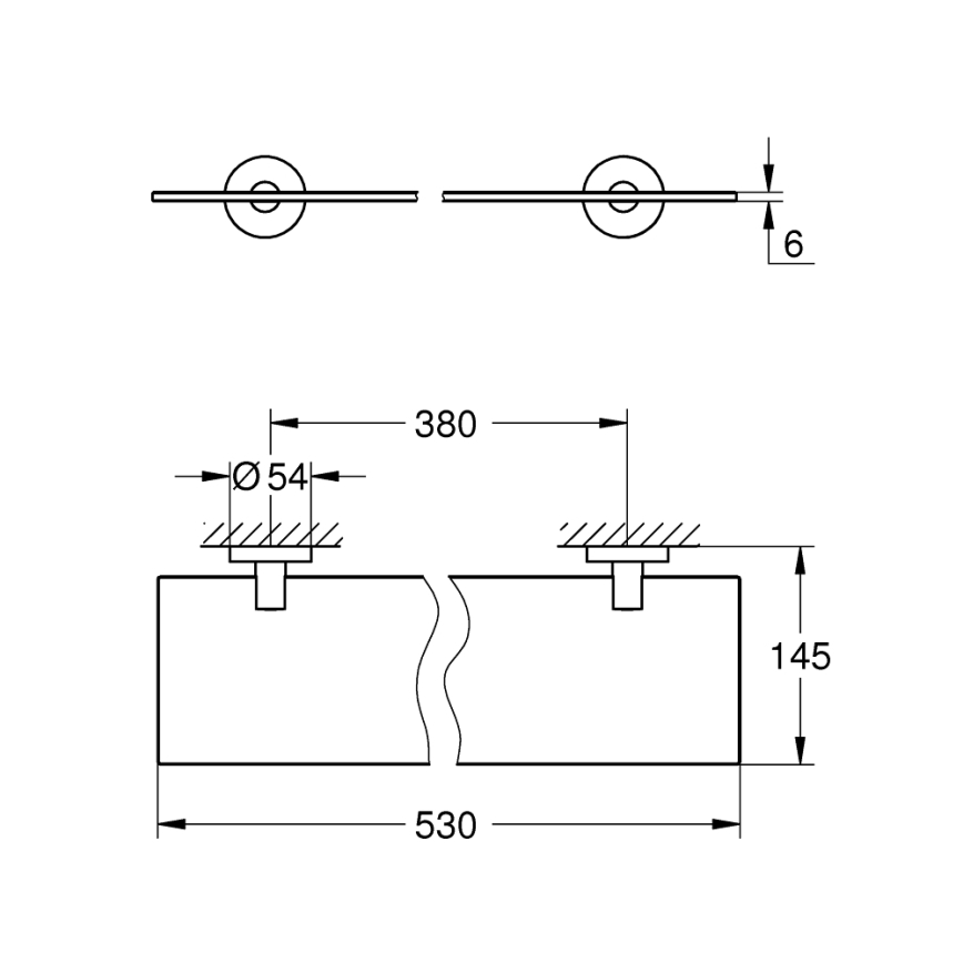 GROHE 412022430 - Скляна полиця START 530 мм чорна