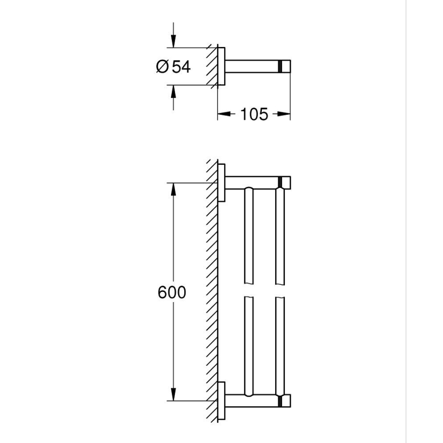 GROHE 41203000 - Двухрядный держатель для полотенец START 654 мм, полированный хром
