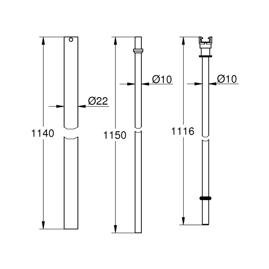 GROHE 48053000 - Душова труба для додаткового монтажу, подовжена на 15 см, блискучий хром