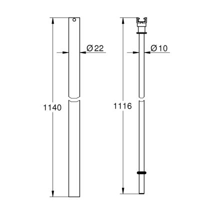 GROHE 48514000 - Душевая труба для доустановки, глянцевый хром