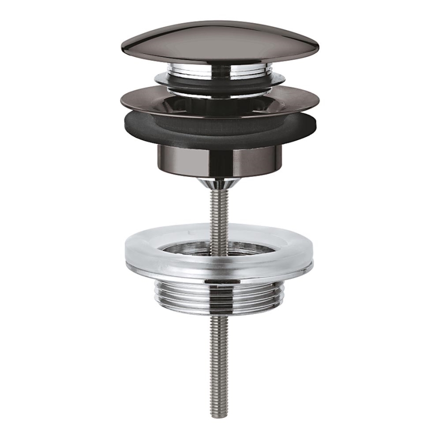 GROHE 65807A00 - Комплект слива с пробкой для умывальников с переливом, графит