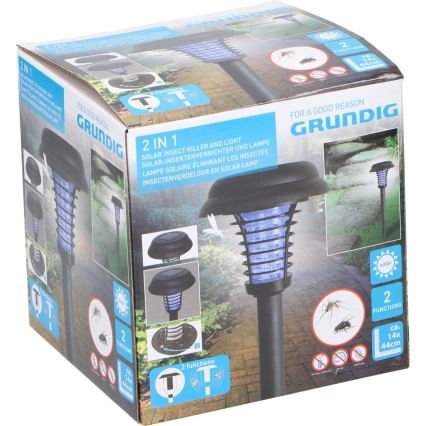 Grundig 12217 - Светодиодная лампа на солнечной батарее и ловушка для насекомых LED/1xAA
