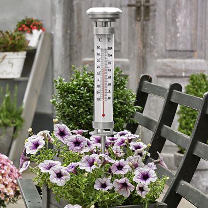 Grundig 89640 - LED сонячна лампа з термометром 1xLED/1,2V 600 mAh IP44