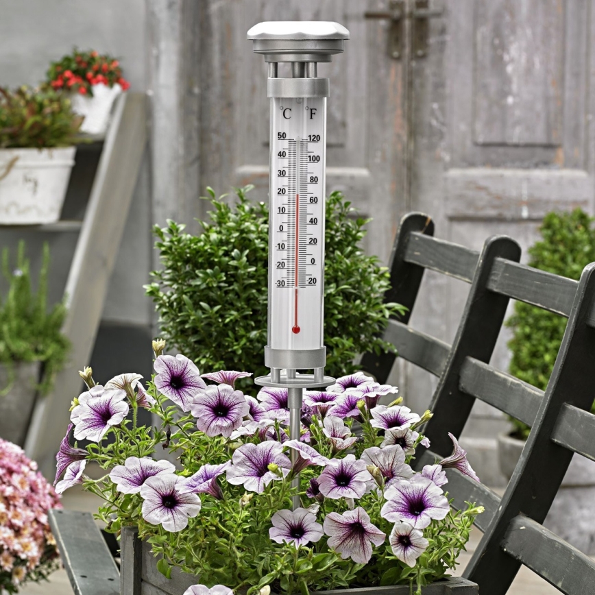 Grundig 89640 - LED сонячна лампа з термометром 1xLED/1,2V 600 mAh IP44