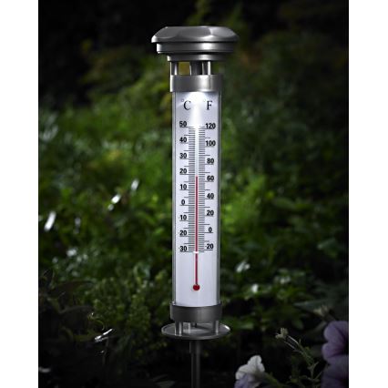 Grundig 89640 - солнечный LED-светильник с термометром, 1,2 В, 600 мА·ч, IP44