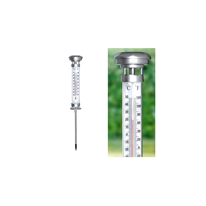 Grundig 89640 - Светодиодная лампа на солнечной батарее с термометром 1xLED/1,2V IP44