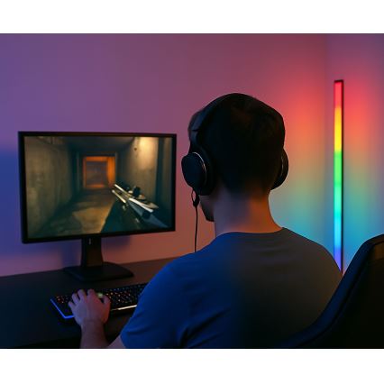 Grundig - диммируемый напольный торшер LED RGBW, 6W, 230V, с дистанционным управлением