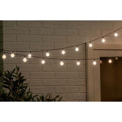 Grundig - LED Гірлянда на сонячній батареї з регулюванням яскравості 50xLED/8 функцій 9,35м IP44 теплий білий + пульт дистанційного керування