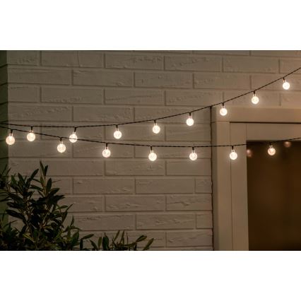Grundig - LED гірлянда на сонячній батареї з регулюванням яскравості 50xLED/8 функцій 9,35м теплий білий + пульт дистанційного керування