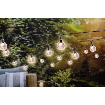 Grundig - LED гірлянда на сонячній батареї з регулюванням яскравості 50xLED/8 функцій 9,35м теплий білий + пульт дистанційного керування