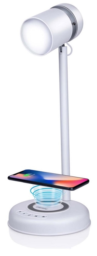 Grundig - LED-настільна лампа 3 в 1 з бездротовою зарядкою та вбудованим динаміком LED/15W/5V