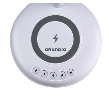 Grundig - LED-настільна лампа 3 в 1 з бездротовою зарядкою та вбудованим динаміком LED/15W/5V