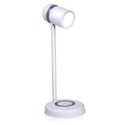 Grundig - LED-настільна лампа 3 в 1 з бездротовою зарядкою та вбудованим динаміком LED/15W/5V