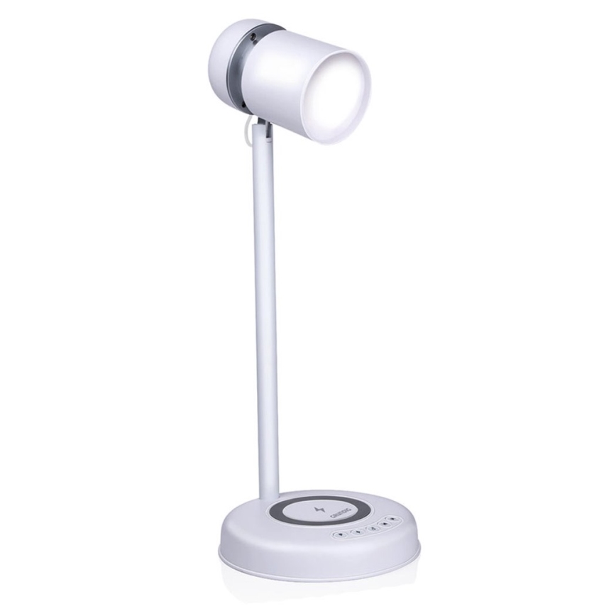 Grundig - LED-настільна лампа 3 в 1 з бездротовою зарядкою та вбудованим динаміком LED/15W/5V