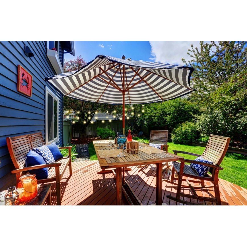 Grundig - Світлодіодний регульований сонячний гірлянд 50xLED/8 функцій 9,35 м тепле біле світло 1200 мАг + пульт дистанційного керування