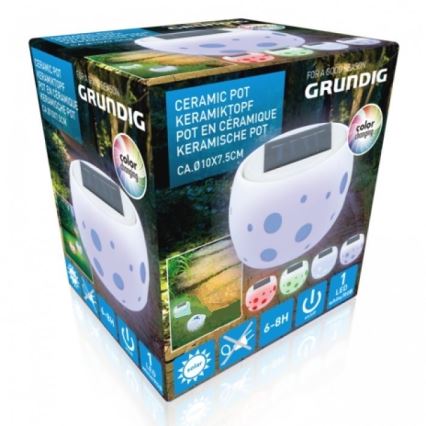 Grundig - Світильник на сонячній батареї LED RGB LED/0,06 Вт/1,2 В 600 мАг